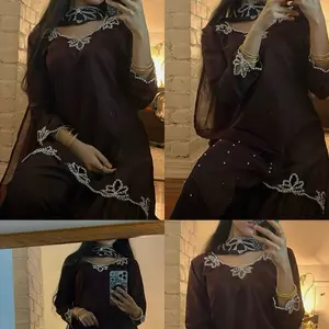 Luxe Farshi Salwar Silk+Polyester!! With Embroidery & Heavy Georgette Silk Dupatta - Elegant Tissue Silk Material for Special Occasions