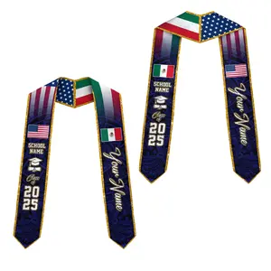 Personalized Mexican American Graduation Sash, Class of 2026 Latino Graduation Stole