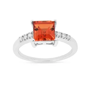 Peach Sapphire Square Ring