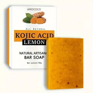 Moisture 3pcs Turmeric Soap for Face & Body Deep Cleansing & Moisturizing with Kojic Acid Lemon for Women Men 100g