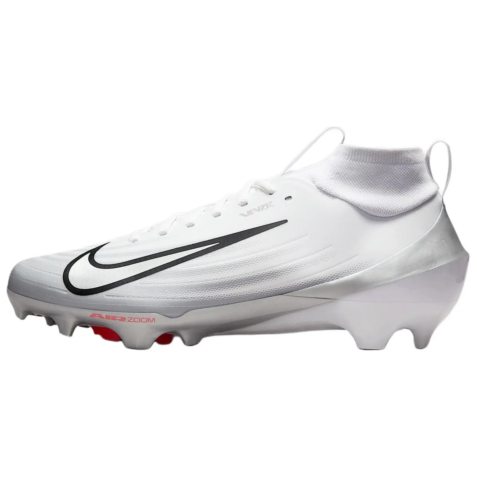 Nike Zoom Air Vapor Pro 1 White Black Summit Metallic Silver Versatile Cushioned Breathable Soccer Cleats Unisex FB3298-100