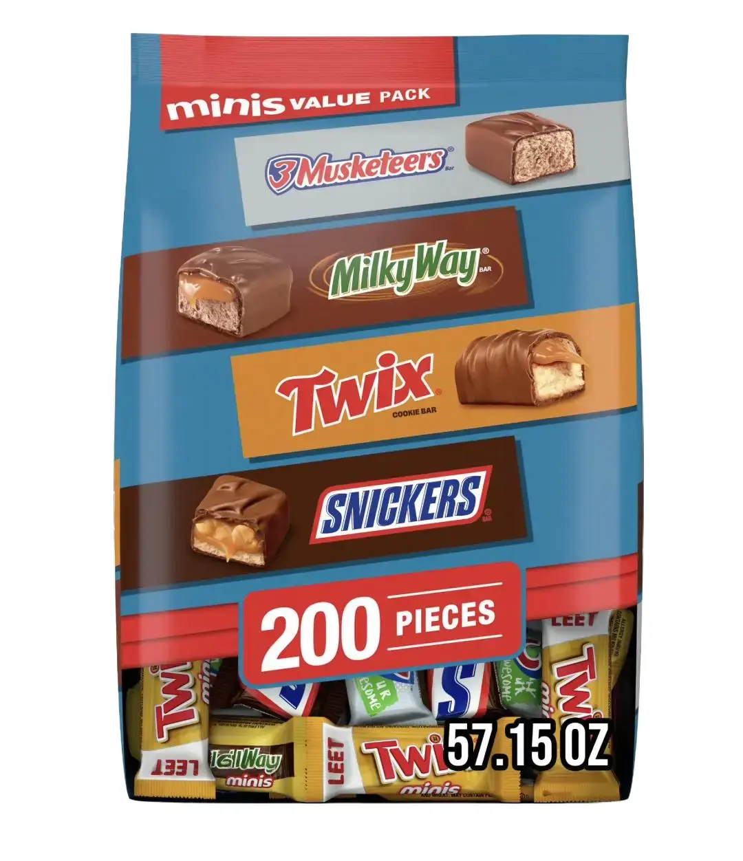 MARS Minis Chocolate Candy Bars Variety Pack, 200 Count. MARS Minis Chocolate Candy Bars Variety Pack, 200 Count.