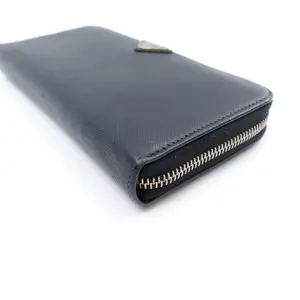 Pre-owned PRADA Calfskin Small Leather Goods Black Wallet T10423008