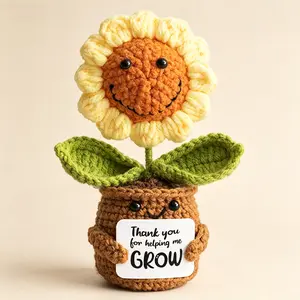 Teacher Appreciation Gifts for Women - Thank You Sunflower Crochet Flower Teacher’s Day Retirement Graduation Gift for Teacher Boss Coworker Lady Supervisor Emotional Inspirational Support