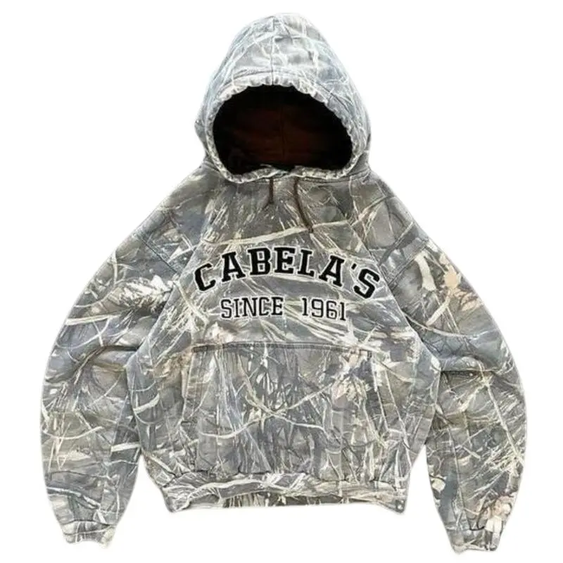 ‘Cabela’s’ Vintage Forest Camouflage Hoodie Sweatshirt T-shirt, Retro Outdoor Style Shirt,Gift Idea For Men Women