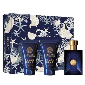 VERSACE DYLAN BLUE(M) 3PC GIFT SET: 5OML EDTSPRAY+50MLS/G + 50ML ASB Colognes Men