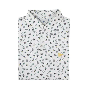 The Derby Days Polo for Men – Lightweight 3D Printed Golf Shirt, Breathable Short Sleeve Athletic Polo for Kentucky Derby Party Style