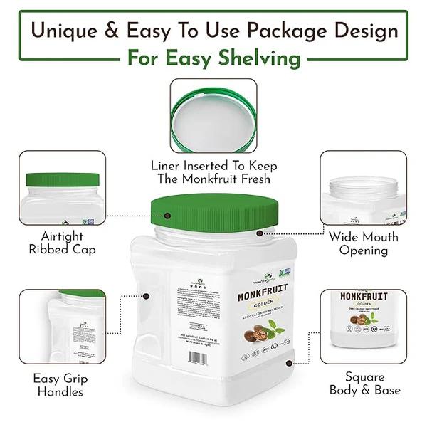 Morning Pep Monk Fruit Sweetener, golden Sugar Substitute Keto Friendly, 1:1 Sugar Replacement, Zero Calorie, Non-GMO, Golden