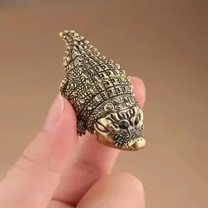 2026 Cute Chubby Bronze Crocodile Statue – Creative Desktop Ornament, Perfect for Living Rooms, Bedrooms, Offices, Bookshelves, Wine Cabinets, and Heavy Metal Craftsmanship.