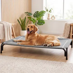 【TikTokShopStockUp】 VALUXE Elevated Dog Bed for Large Dogs, Cooling Pet Cot with Breathable Mesh & Durable Frame, Easy to Clean Raised Pet Mats for Indoor & Outdoor Home