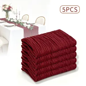 5-Pack Rustic Boho Table Runners | Bulk Sheer Gauze Decor for Wedding Receptions, Birthday Parties & Farmhouse Home Styling | Perfect for Multiple Tables