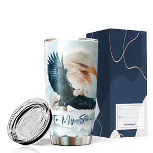 To My Son Mug Gift From Dad, Father Gift To Son, Be Like An Eagle Fly High Be Strong Believe Yourself Mug, Birthday Gift Tumbler 45783 867