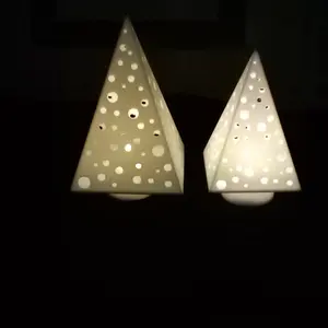 3D Printed LED Light Christmas Tree Candle, Festive Home Decor Ornament for Room Decoration, 1-Pack Candle Holder
