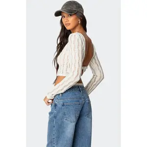 Edikted Women's Twisted Back Textured Knit Top