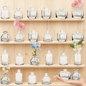 Set of 24 Small Clear Glass Vases for Floral Arrangements Rustic Wedding Centerpieces Bulk Tiny Bud Vases Holiday Home Decor Reusable Mini Vases