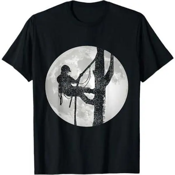 Outdoorsman Lumberjack Tree Climber Moon Logger Arborist T-Shirt
