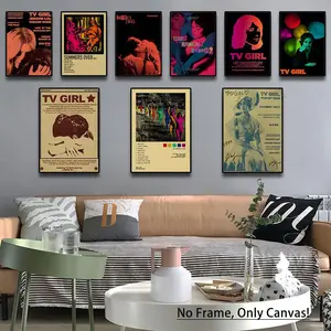 Modern Girl Pattern Unframed Painting, 1 Count Modern Fashion Style Canvas Wall Art, Wall Art Decor for Home Living Room Bedroom Office School, Unframed Art Print