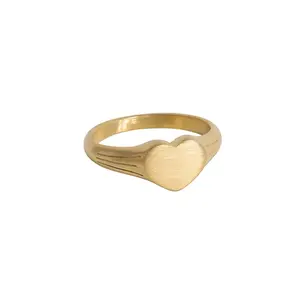 Engravable Heart Signet Ring