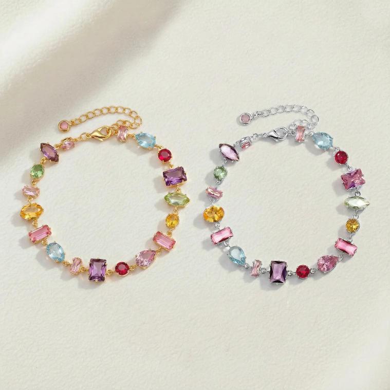 Dopamine Candy Bracelet for Women 18K Gold Plated Mood Boosting Jewelry Y2K Energy Beaded Bracelet Thoughtful Gift for Girlfriend BFF Her Jewelry valentines gifts for gf gifts for bestfriend Colorful bracelet