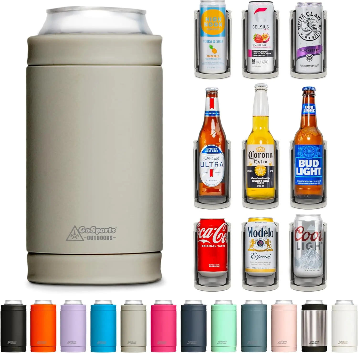 DUALIE 3 in 1 Insulated Can Cooler - 15+ Colors - Universal Size for 12 oz Cans Slim Cans and Bottles Drinkware Cup Tumbler
