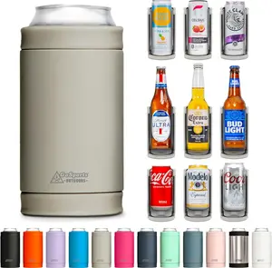 DUALIE 3 in 1 Insulated Can Cooler - 15+ Colors - Universal Size for 12 oz Cans Slim Cans and Bottles Drinkware Cup Tumbler