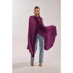 FARAH DRAPED PLEATED CAPE TOP