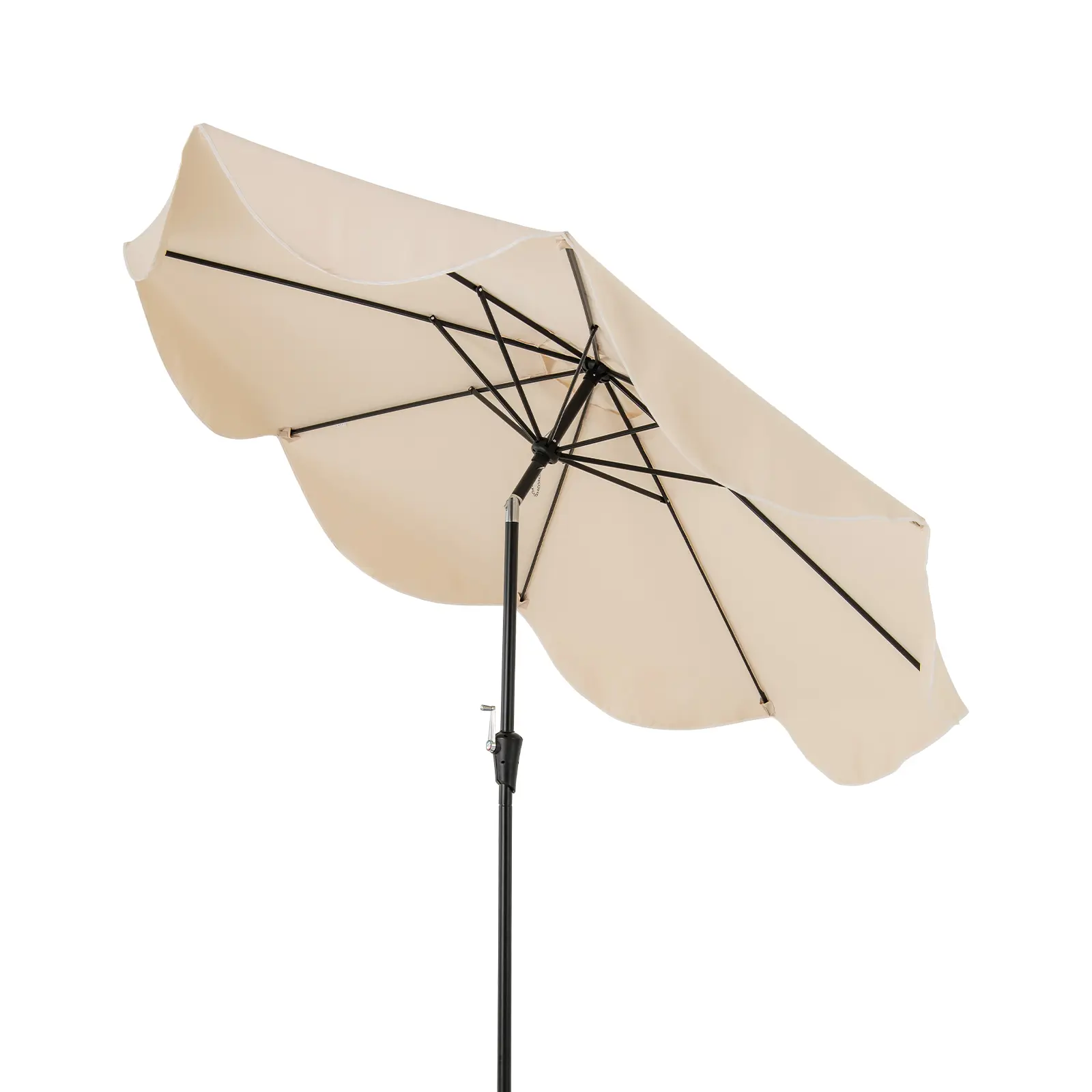 COSTWAY - 9 FT Patio Umbrella with Crank Handle and Push Button Tilt-Beige
