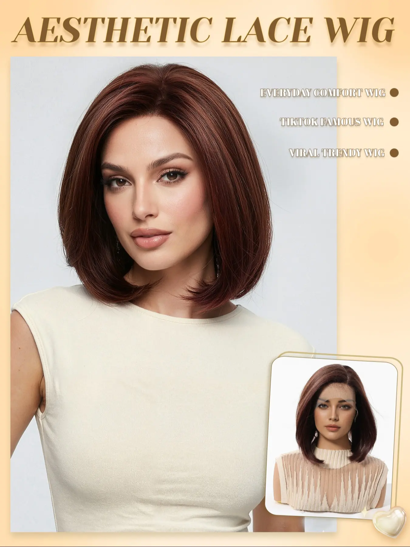 Women's Bob Short Hair Wig, Soft & Natural Look, High-Quality Synthetic Fiber, Comfortable Breathable Mesh Cap, Perfect for Daily Wear, Straight Bob Wig