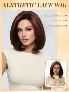 Women's Bob Short Hair Wig, Soft & Natural Look, High-Quality Synthetic Fiber, Comfortable Breathable Mesh Cap, Perfect for Daily Wear, Straight Bob Wig
