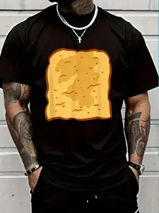 100% Cotton Toast Costume Butter Toast Halloween Costume T-Shirt Women's Men's Graphic Tee Crew Neck summer vacation Tops