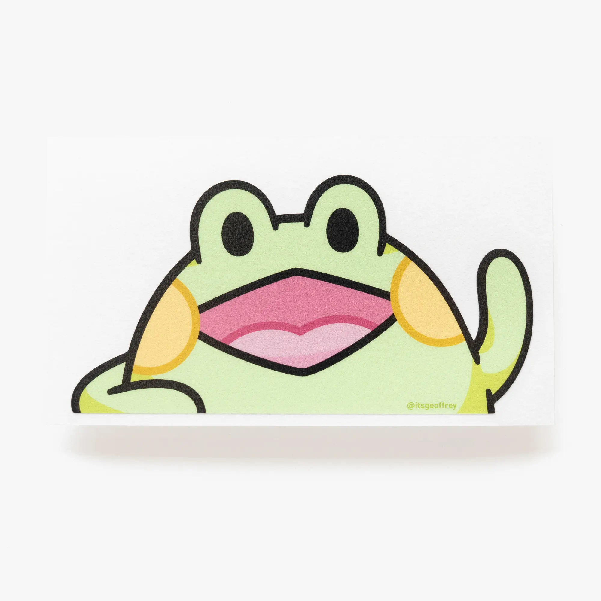 Bean the Frog Die Cut Vinyl Peeker Sticker for Car Windows