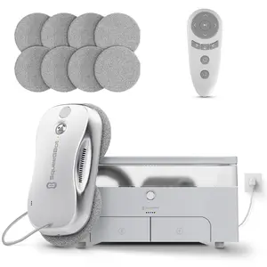 SqueeGBot Window Cleaning Robot Ideal for Panoramic Windows, Tiles, Mirrors, Robot Windows Cleaner with Intelligent AI 5.0 Navigation, Electric Window Cleaner Water Spraying, up to 5300 Pa