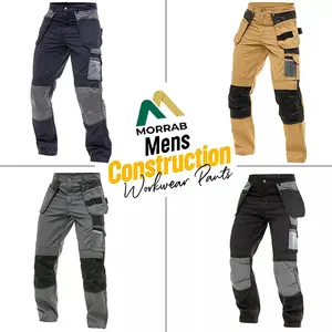 Men Utility Workwear Pant Safety Heavy Duty Combat Cordura Reinforced Outdoor Cargo Pocket Tactical Trouser