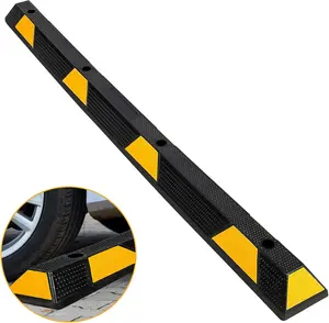 Curb Parking Garage Floor Stopper - 72 in Extra Wide Heavy Duty Rubber Parking Lot Stopper, for Vehicles Truck Driveway, Protect Pumpers from Cars Trucks