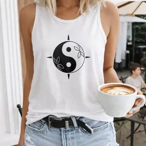 Women Yin Yang Sun Tank Top Aesthetic Sleeveless Summer Top Womenswear