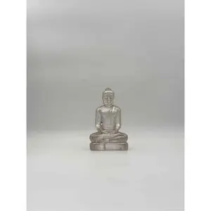 Antique Clear Molded Glass Buddha