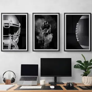 Teen Boy Room Decor, Best Boyfriend Gift, 3 Piece Football Wall Art, Kids Desk Decor, Teen Boy Wall Art, Teenage Boy Gifts, Football Print