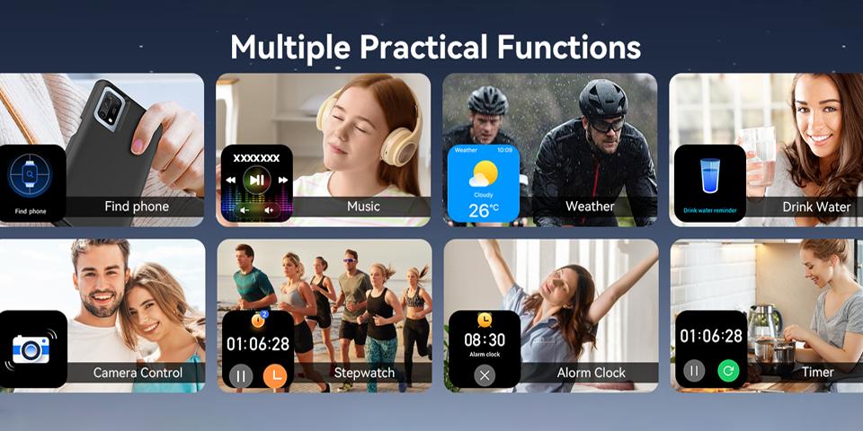 SmartWatchs for men/women  Multiple Sport Mode, Message Reminder, Fitness Wearable, IP68 Waterproof Touch Screen Watch, Sleep Monitoring, Multifunctional Smart Watch with High Battery Life, Bluetooth Call, Back to Scool Gift,smart watch