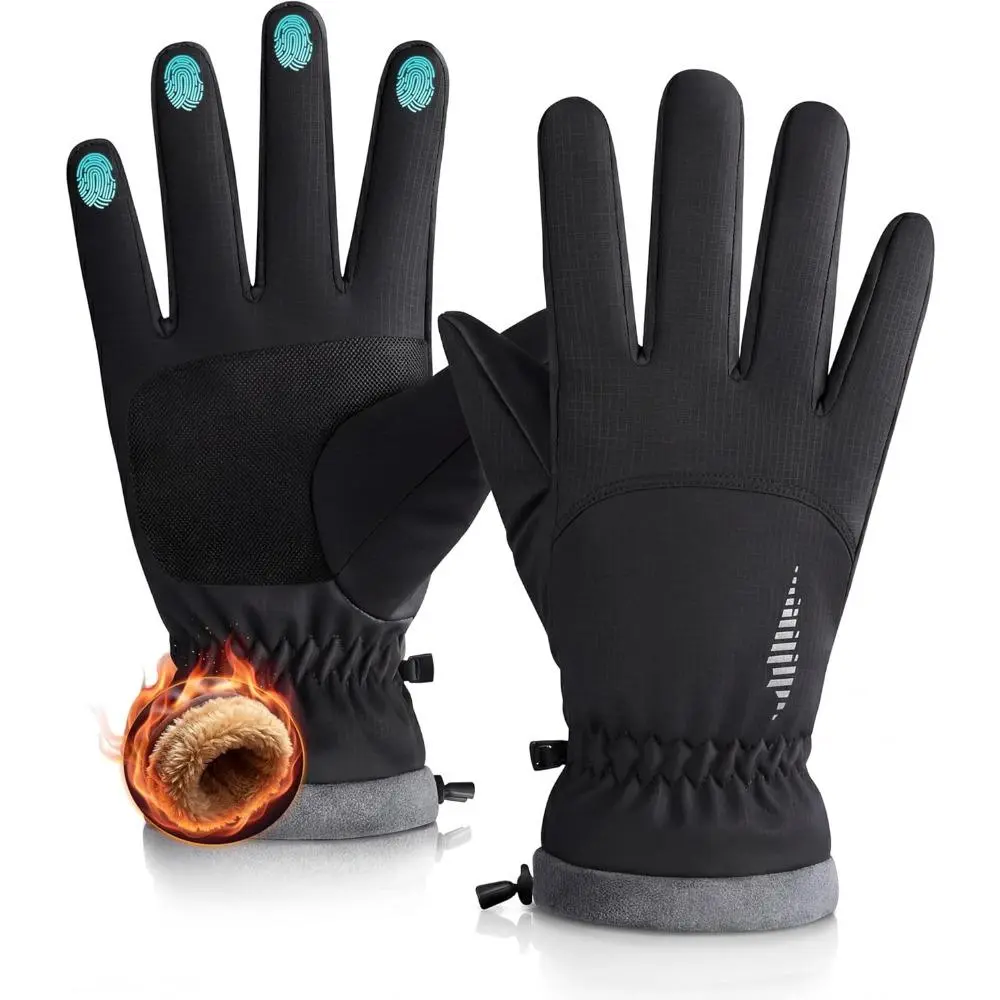 Unisex Fleece Thermal Ski Gloves for Adults - Waterproof, Windproof, Full Hand Cover, Touchscreen Fingers - Thermal Wear for Skiing, Outdoor Activities, Daily Use, Cycling, Winter Sports
