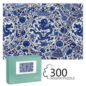 Blue & White Ceramic Mosaic Tile, Traditional Chinese Dragon Porcelain Design for Home Decor