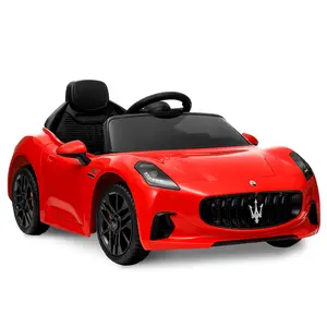 GARVEE Licensed Maserati GranCabrio 12V Motorized Ride On Car with Remote Control, Spring Suspension, Bright Lights, 4-Wheel Electric Vehicle in Red for Young Riders
