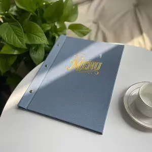 1pc PU Leather Hardcover Menu Cover with Insert Plastic Bag for A4 Inner Page, Restaurant Menu Board Folder, Handmade Menu Holder For Cafe Or Bar