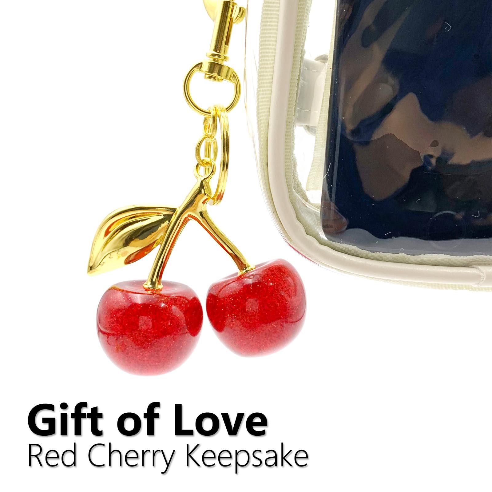 Keychain Cherry Bag Charms Purse，Key Chains Women Cute - Car key Accents for leather handbags，Adorable Add - ons for Your Essentials