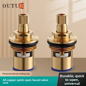 Brass Faucet Valve Cartridge Hot Cold Water Quick Switch Angle Valve Thickened Universal Replacement Core for Kitchen Bathroom Repair