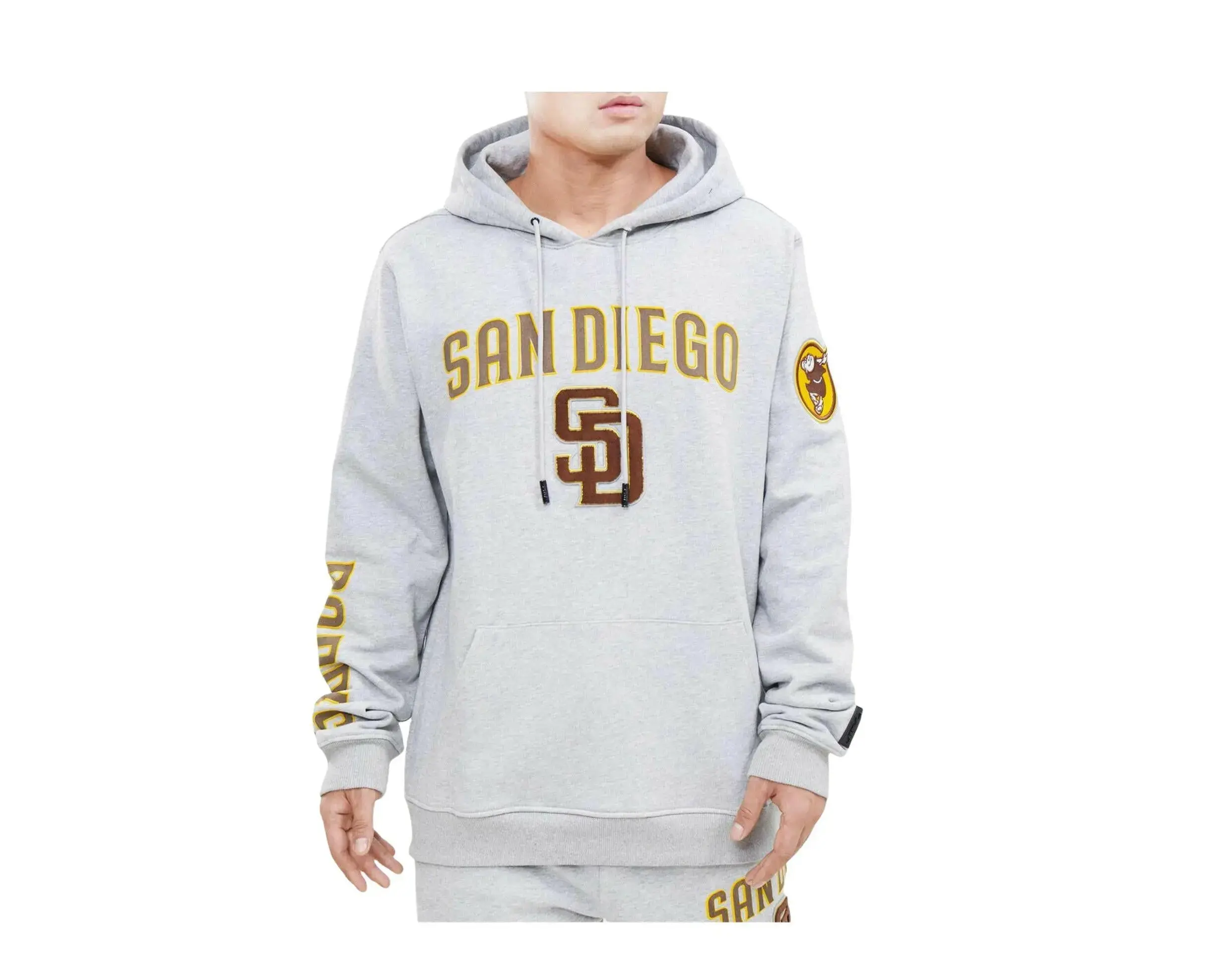 Pro Standard San Diego Padres Stacked Logo Pullover Hoodie in Heather Grey