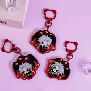 3 Ops The Freak Circus Pierrot Glitter Acrylic Keychain | 3-Piece Chibi Bag Charms with Red Bear Clasps for Fans & Gifts