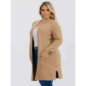 Plus Size L/S Open Front Cardigan