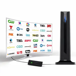 Smart TV Indoor Digital Signal Antenna, 2026 Model with 3m Adhesive Base, 360° Full Directional Long Range HD TV Antenna, Easy Installation, Local