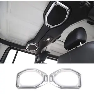for Jeep JL Top Speaker Audio Surround Trim for 2018 2019 Wrangler JL JLU 2020 Gladiator JT Trunk Silver
