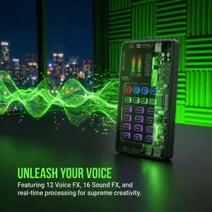 X55 Pro Live Streaming Soundcard｜6 Voice Changers + 14 Effects Instantly Transform Newcomers into Pro Streamers!